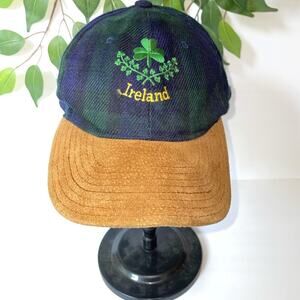 Shandon Ireland 100% Wool Cap Suede Brim Tartan Plaid Adjustable Classic OS